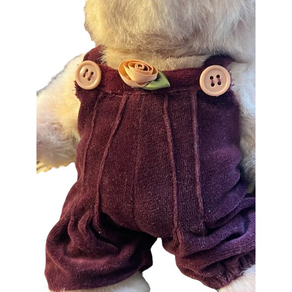 Vtg BOYDS BEARS "Primrose Pig" Purple Overalls Jointed Collectible Plush 10" T - Picture 6 of 16